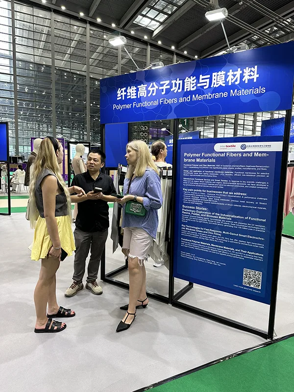 Intertextile Shenzhen exhibition booth with sustainable textile materials